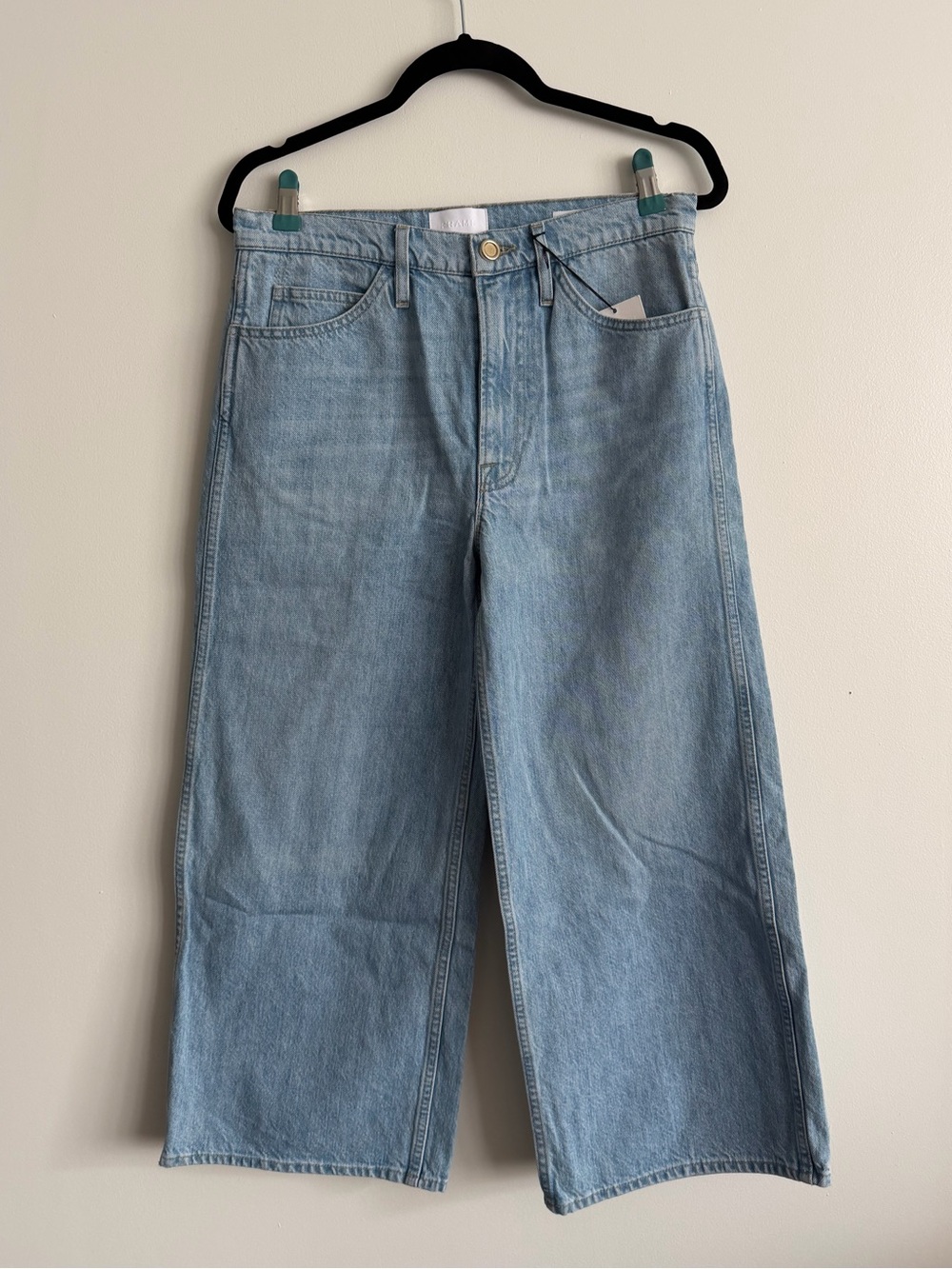 Frame Denim Le Italien Wide Crop Light Blue Wide-Leg Jeans